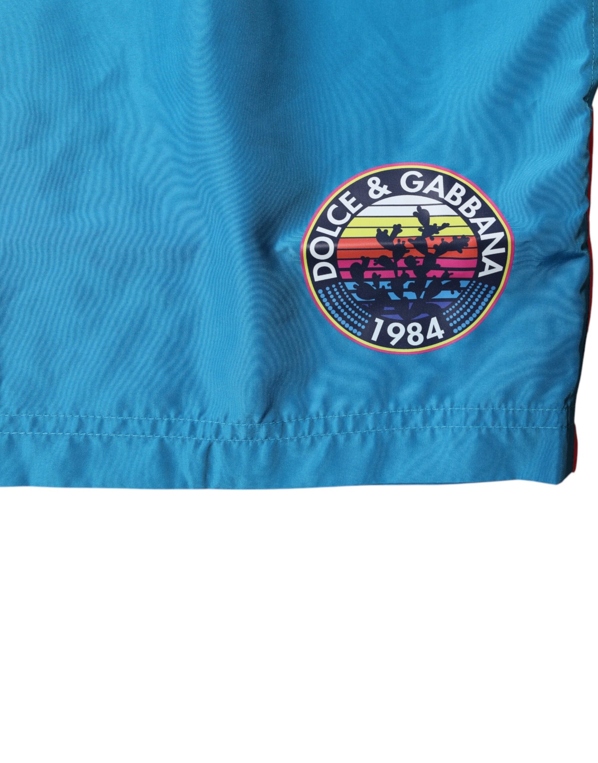 Dolce & Gabbana Turquoise Logo Beachwear Shorts 2Pc Swimwear