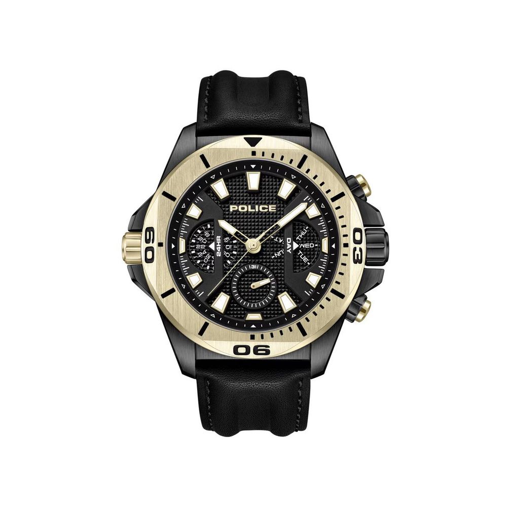 Police Black Artificial Leather Dress Watch