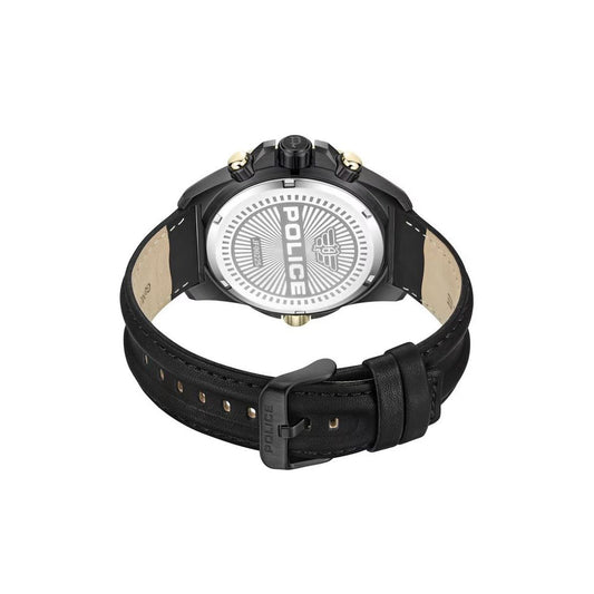 Police Black Artificial Leather Dress Watch
