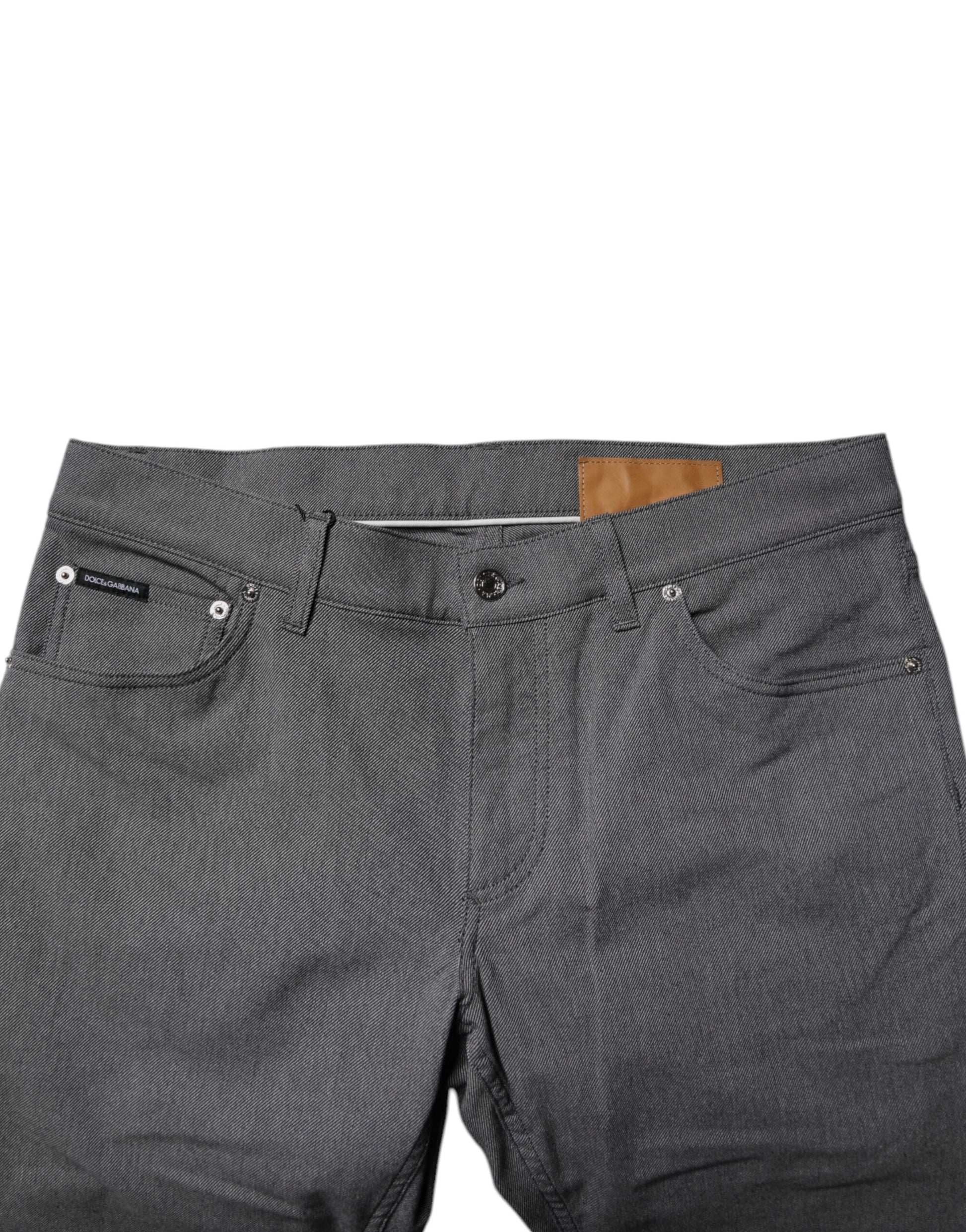 Dolce & Gabbana Gray Cotton Stretch Skinny Denim Jeans