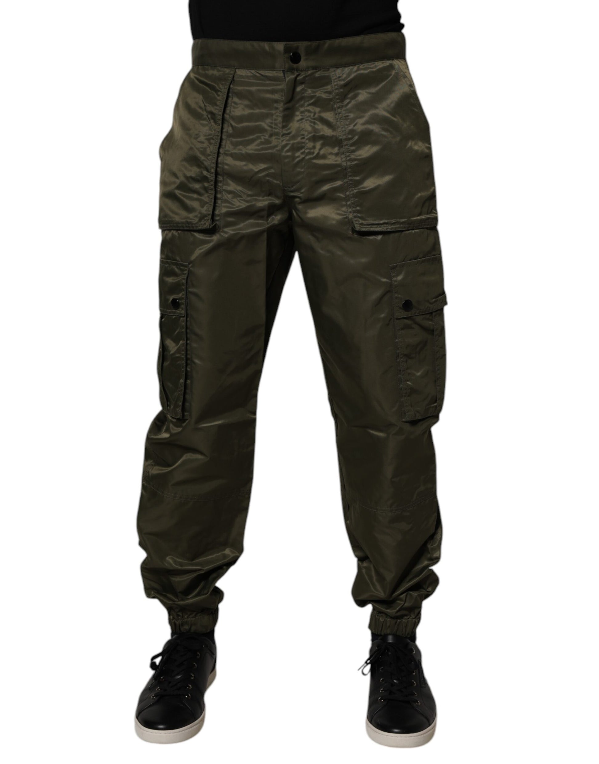 Dolce & Gabbana Dark Green Nylon Cargo Pants