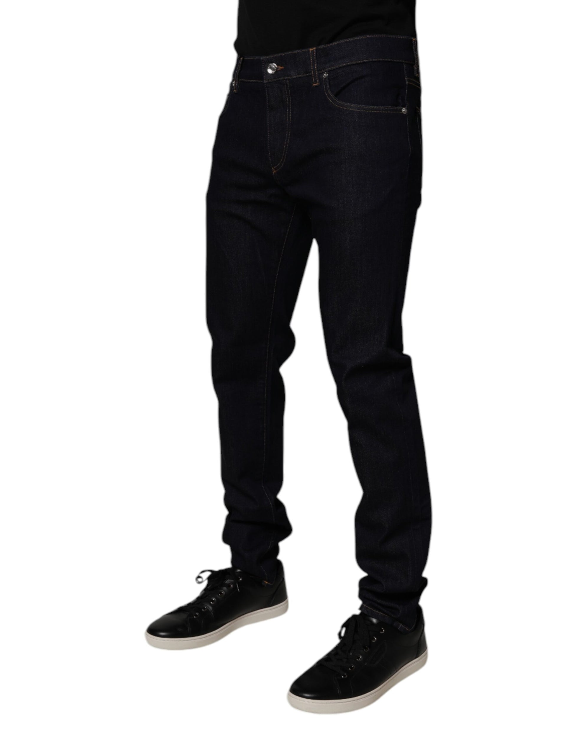 Dolce & Gabbana Black Cotton Stretch Men Skinny Denim Jeans