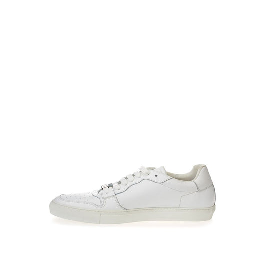 Roberto Cavalli White Leather Low Top Sneakers