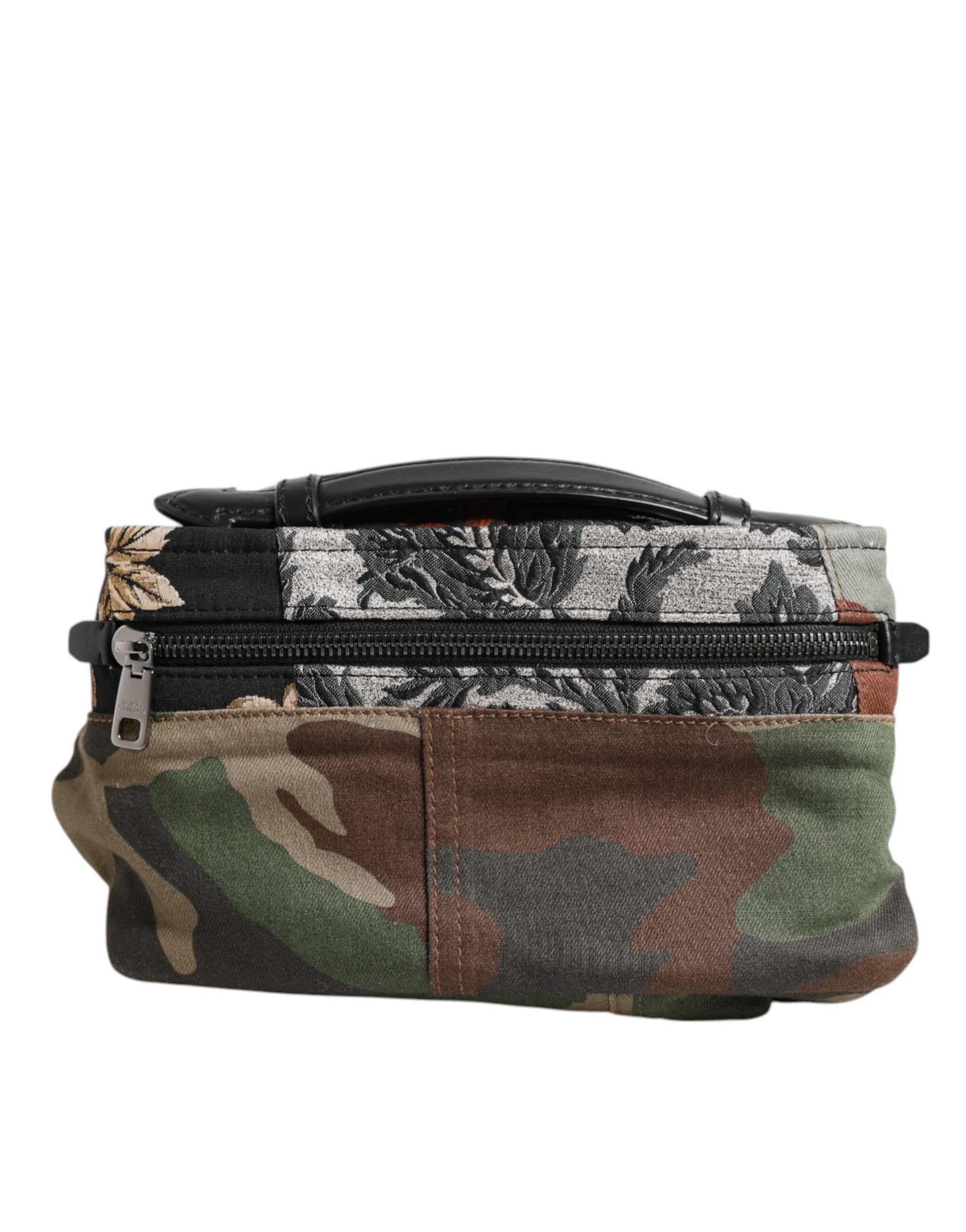 Dolce & Gabbana Multicolor Camouflage Patchwork Logo Waist Fanny Pack Bag