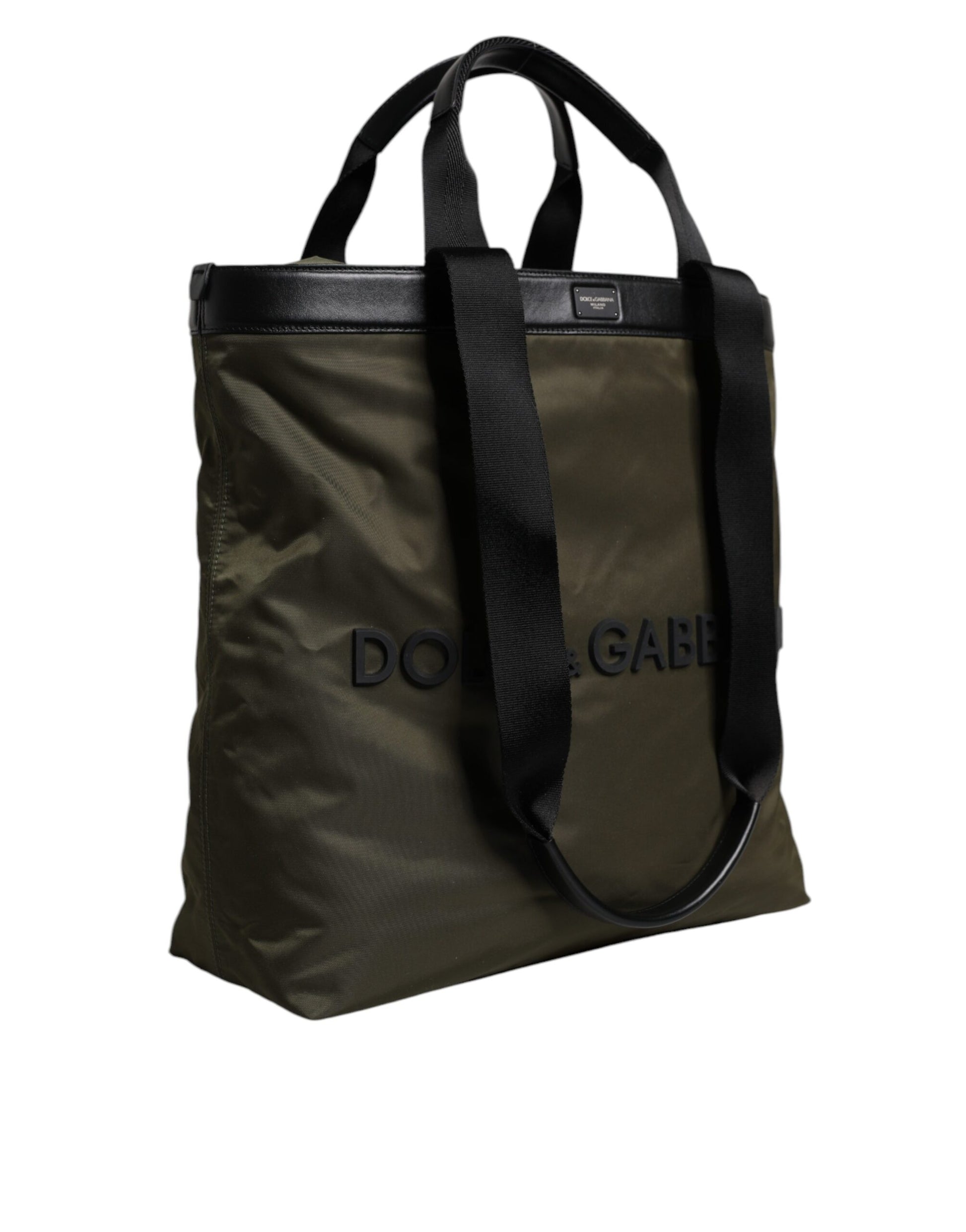 Dolce & Gabbana Military Green Nylon Shoulder Strap Tote Bag