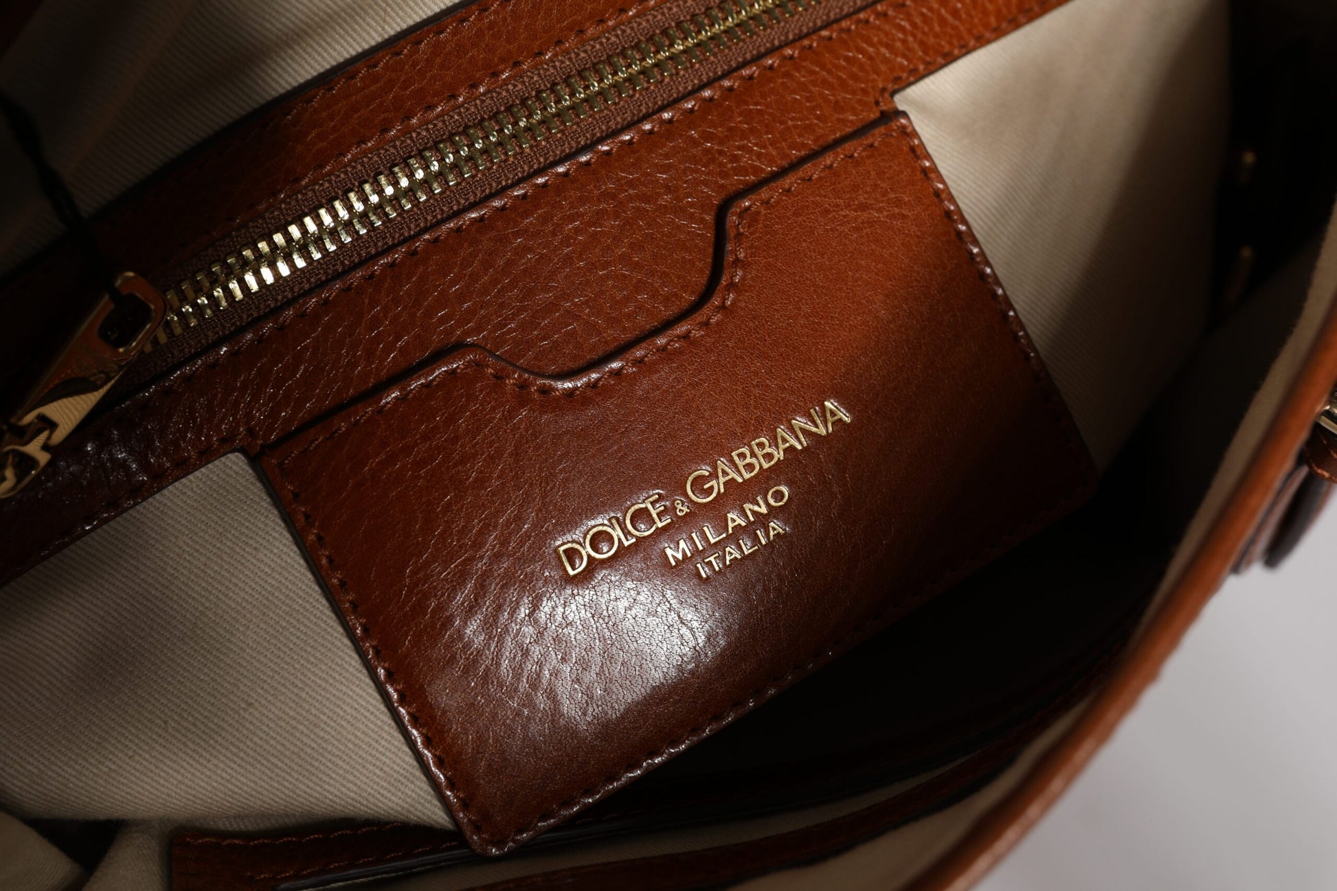 Dolce & Gabbana Brown Leopard Leather Shoulder Strap Tote Bag