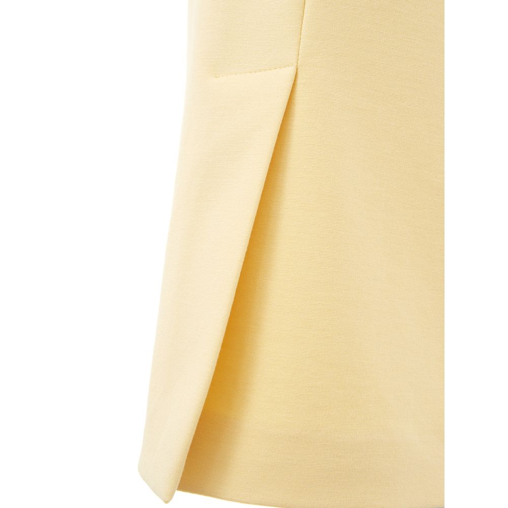 Lardini Yellow Viscose Midi Skirt