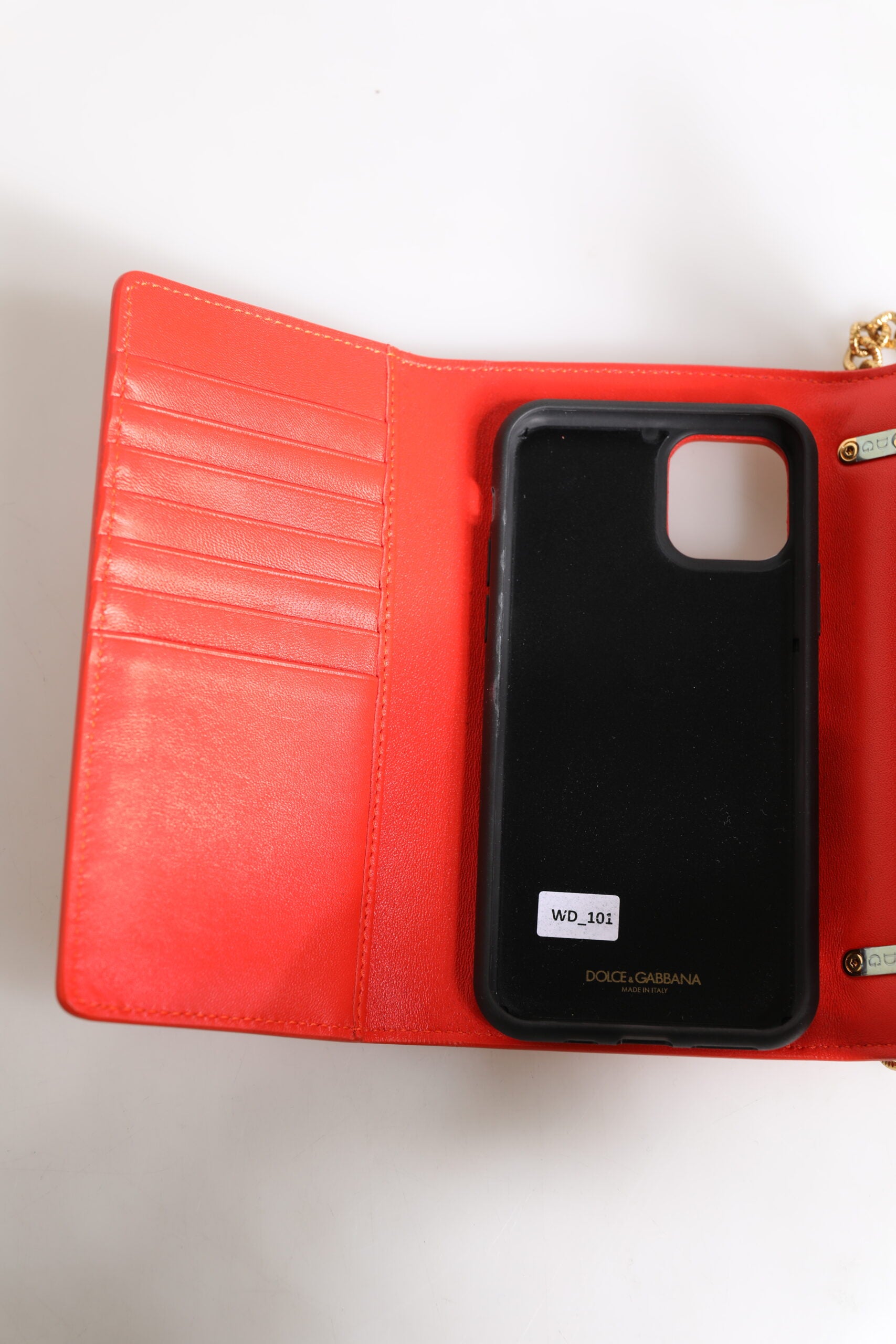 Dolce & Gabbana Red Leather Quilted Devotion Crossbody Phone Cover Bag