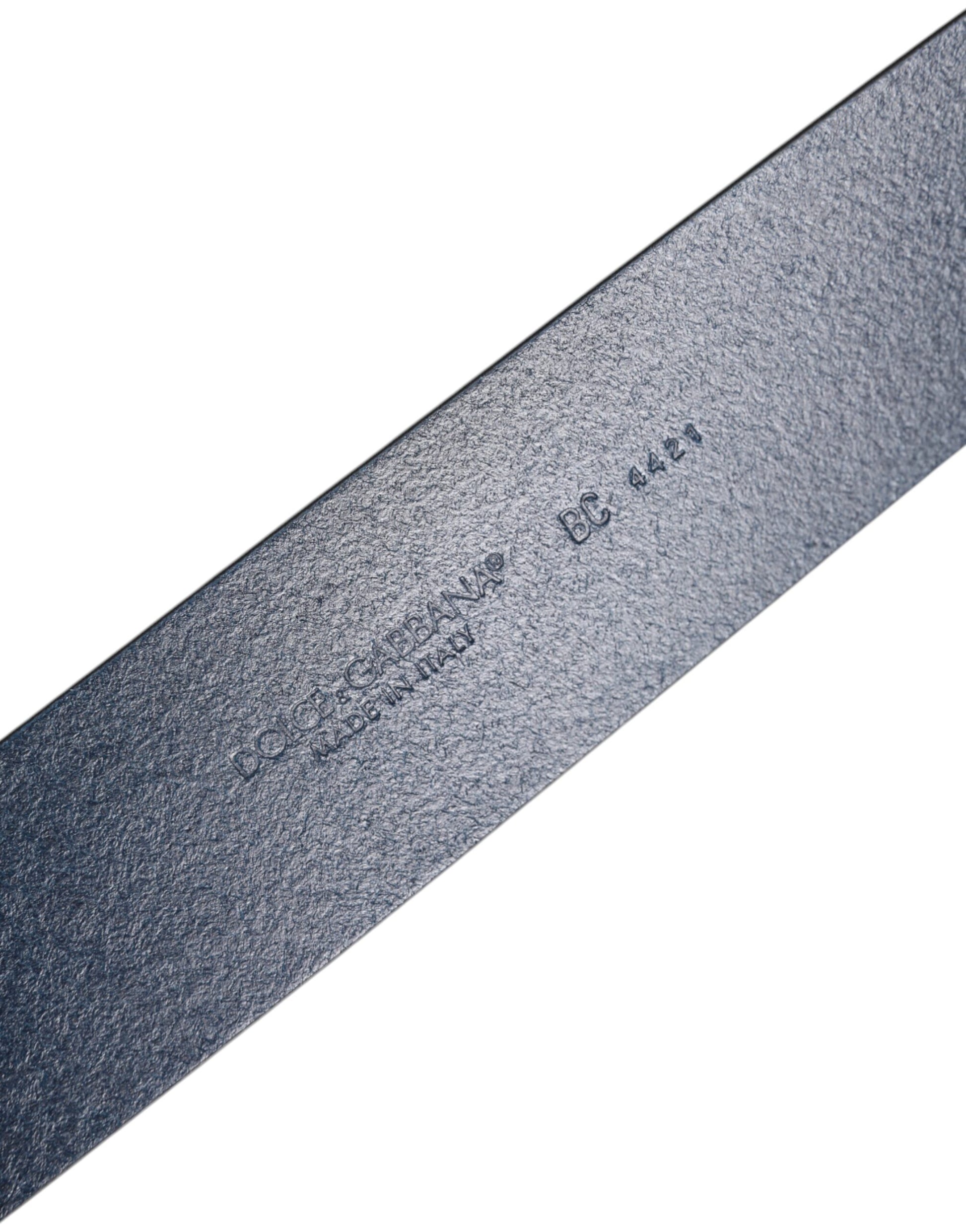 Dolce & Gabbana Blue Calf Leather Classic Metal Buckle Belt - Qutton