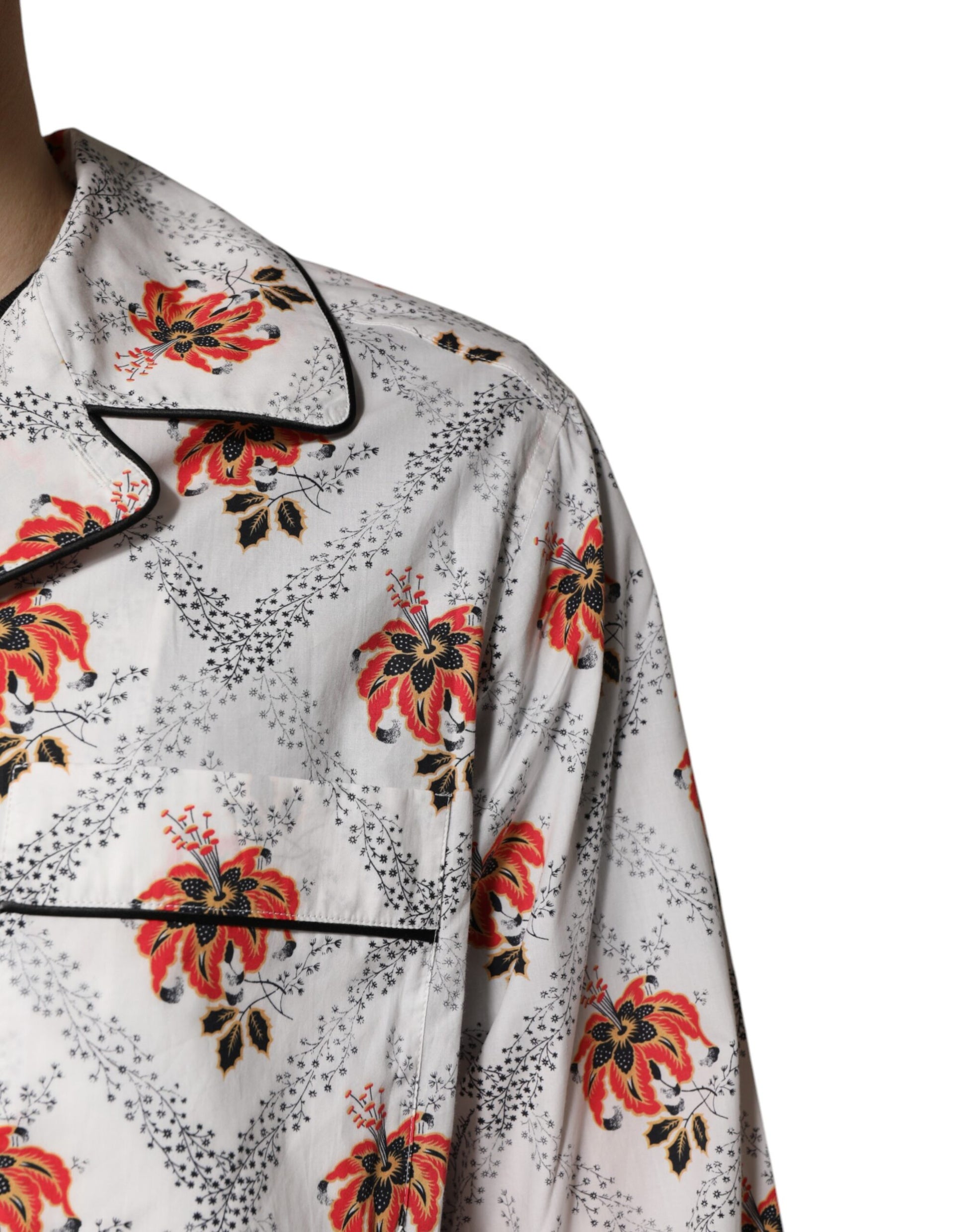 Dolce & Gabbana Multicolor Floral Print Cotton Pajama Set Sleepwear