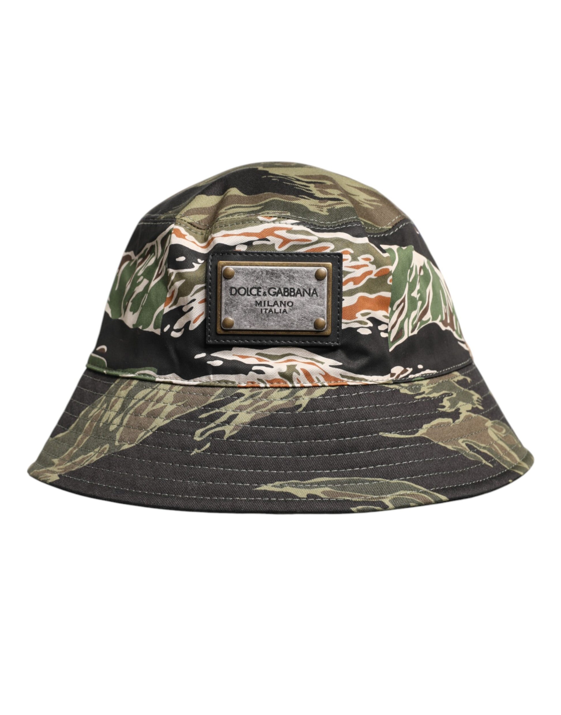 Dolce & Gabbana Multicolor DG Plaque Wide Brim Bucket Hat