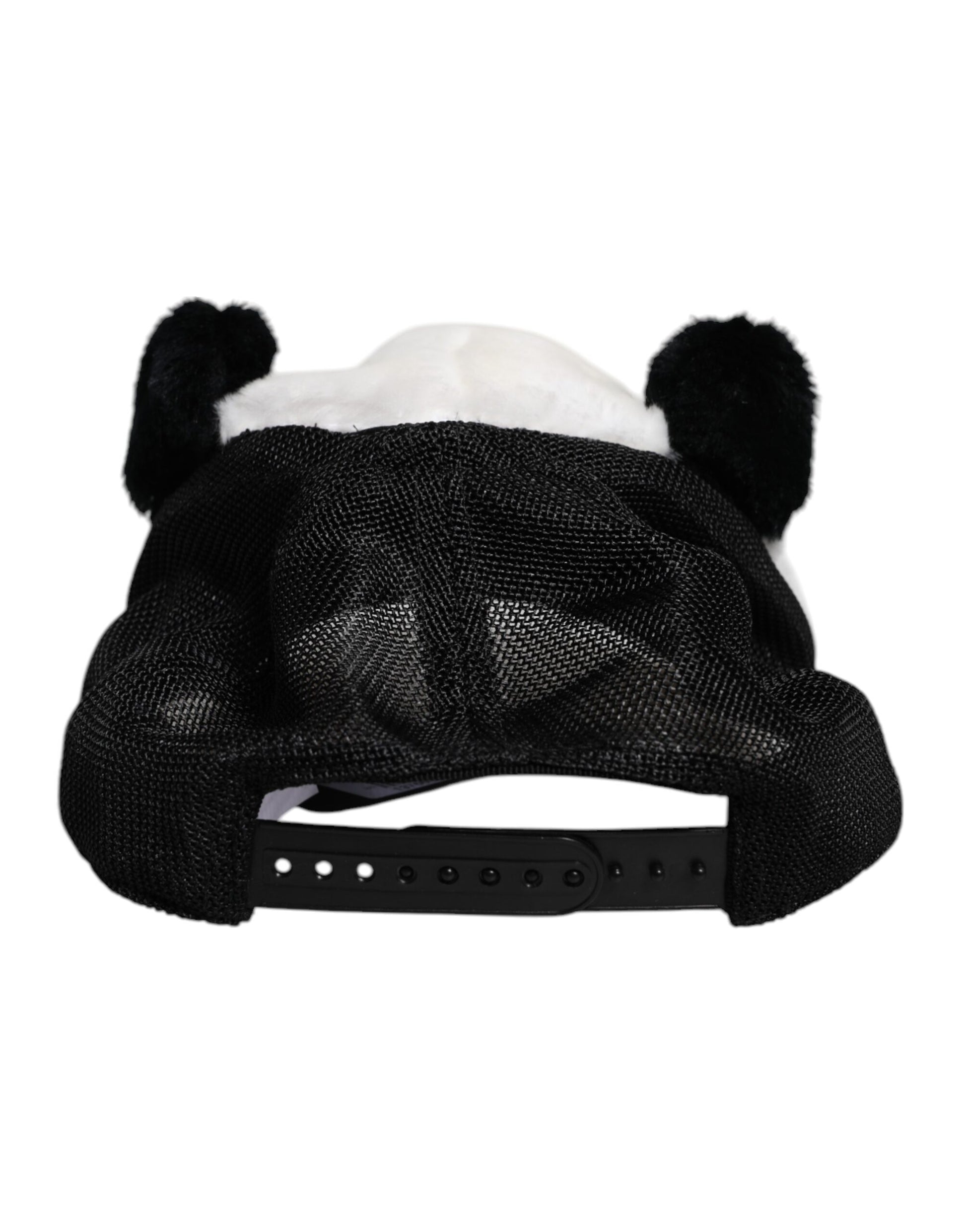 Dolce & Gabbana Black White Panda Fur Women Baseball Cap