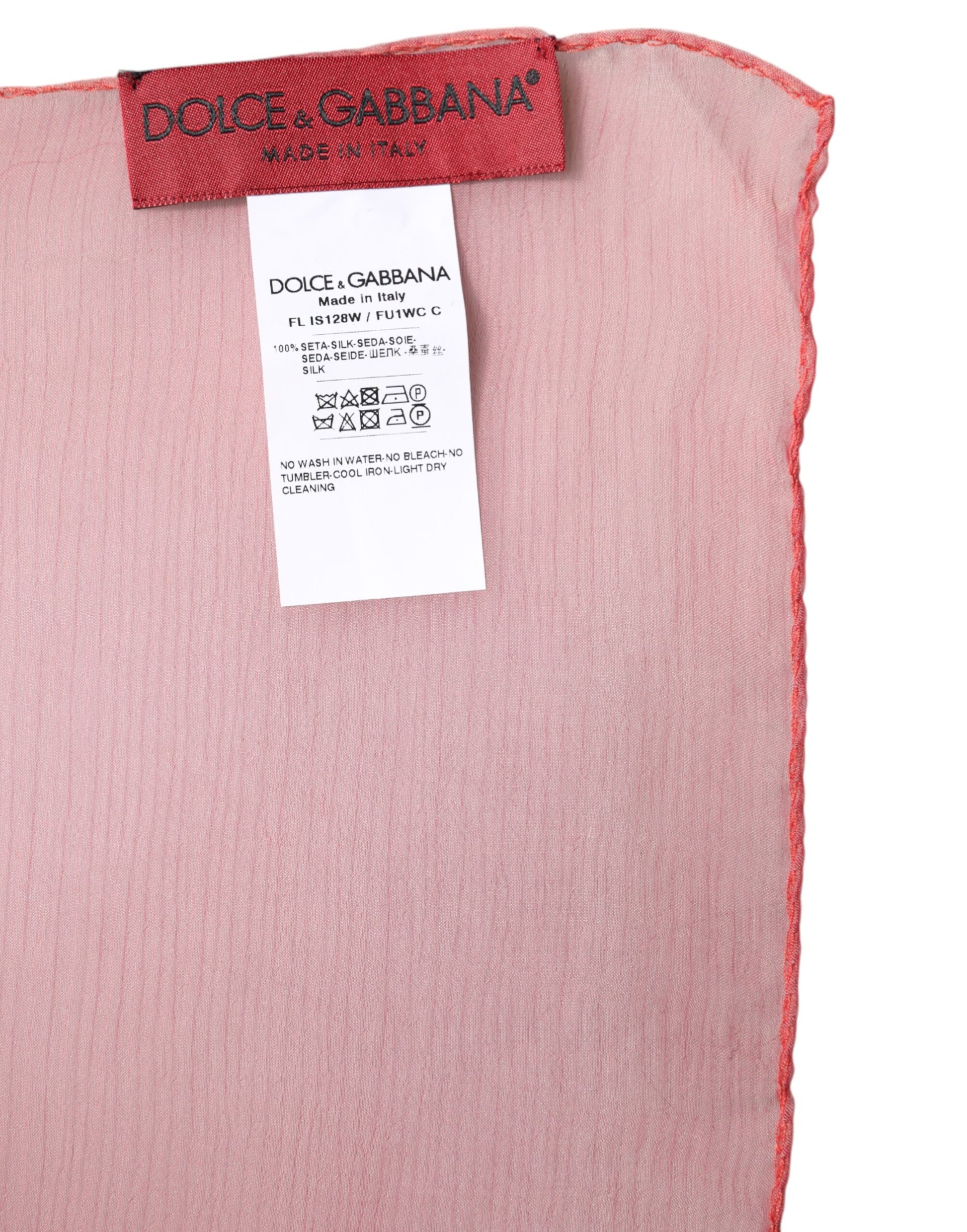 Dolce & Gabbana Pink Silk Rectangle Women Wrap Shawl Scarf - Qutton