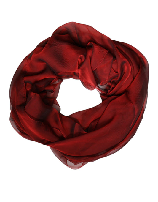 Dolce & Gabbana Red Silk Rectangle Women Wrap Shawl Scarf
