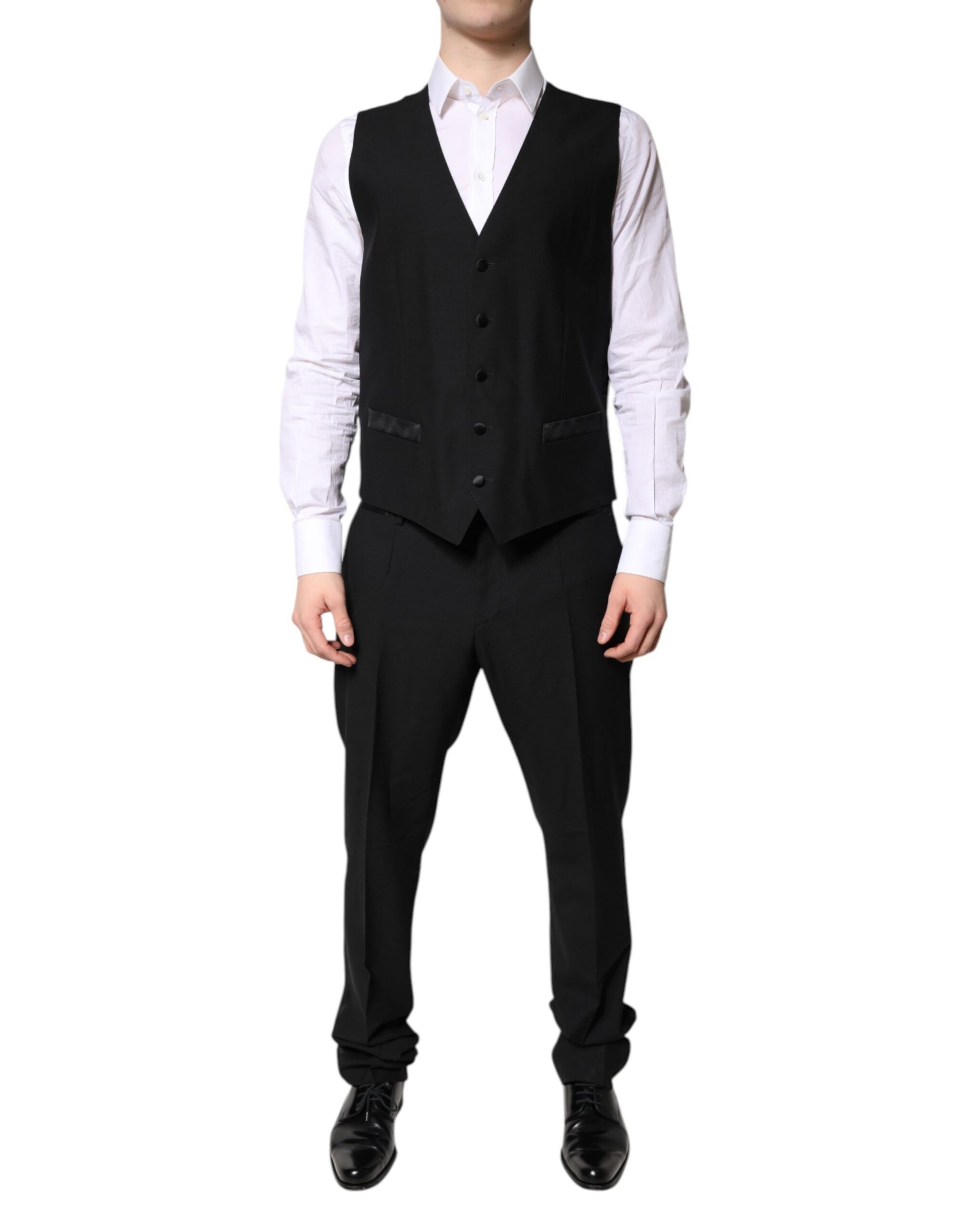 Dolce & Gabbana Black Single Breasted Formal 3 Piece Suit
