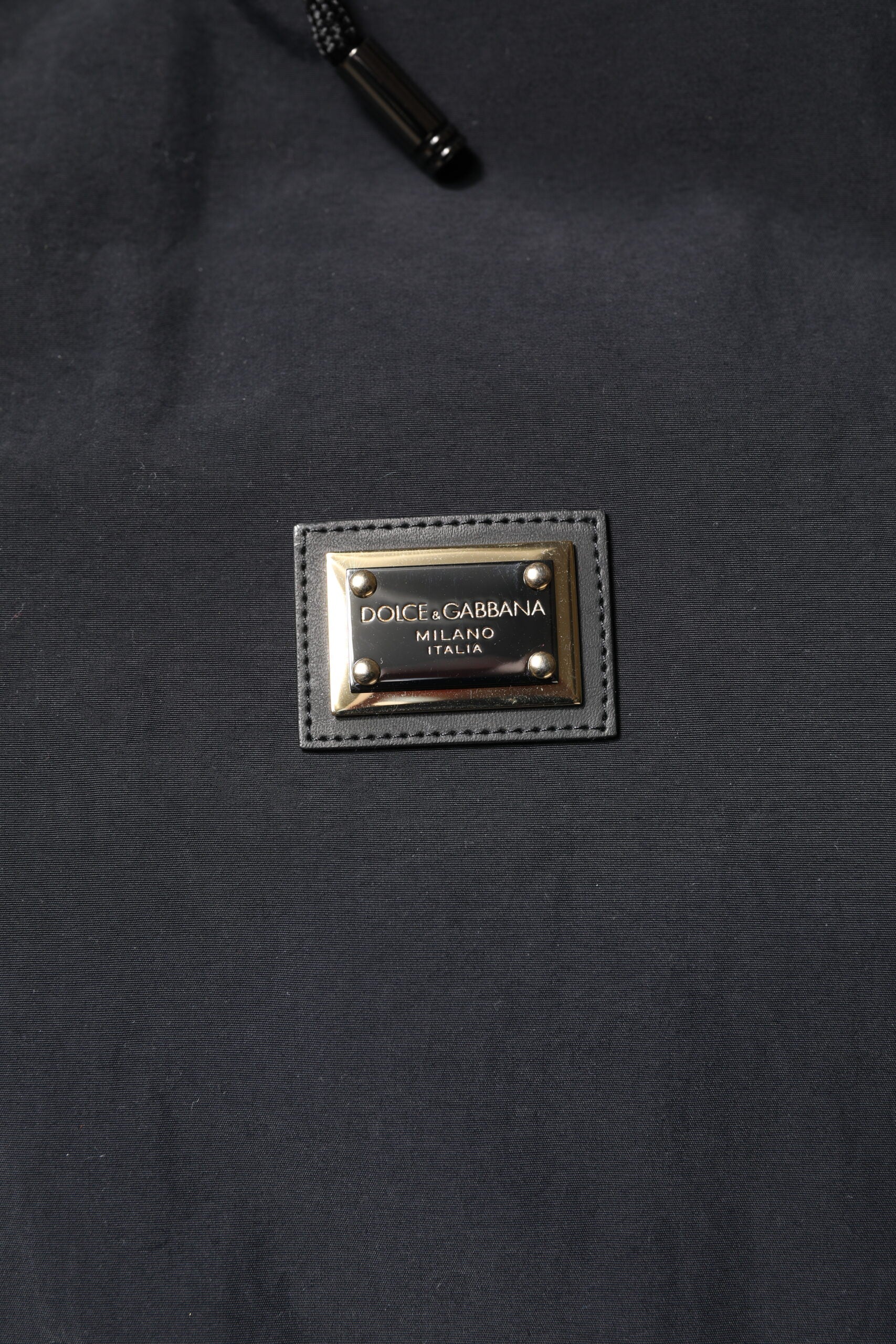 Dolce & Gabbana Black Nylon Full Zip Hooded Parka Jacket