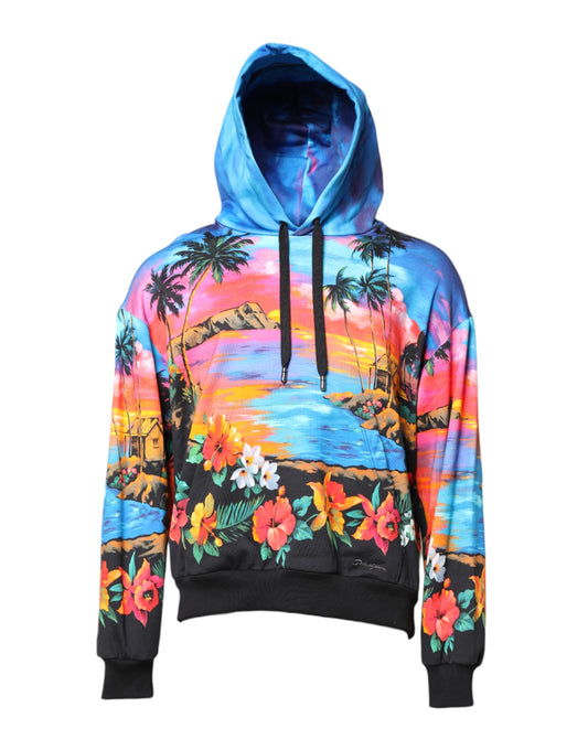 Dolce & Gabbana Multicolor Print Hooded Sweatshirt Sweater