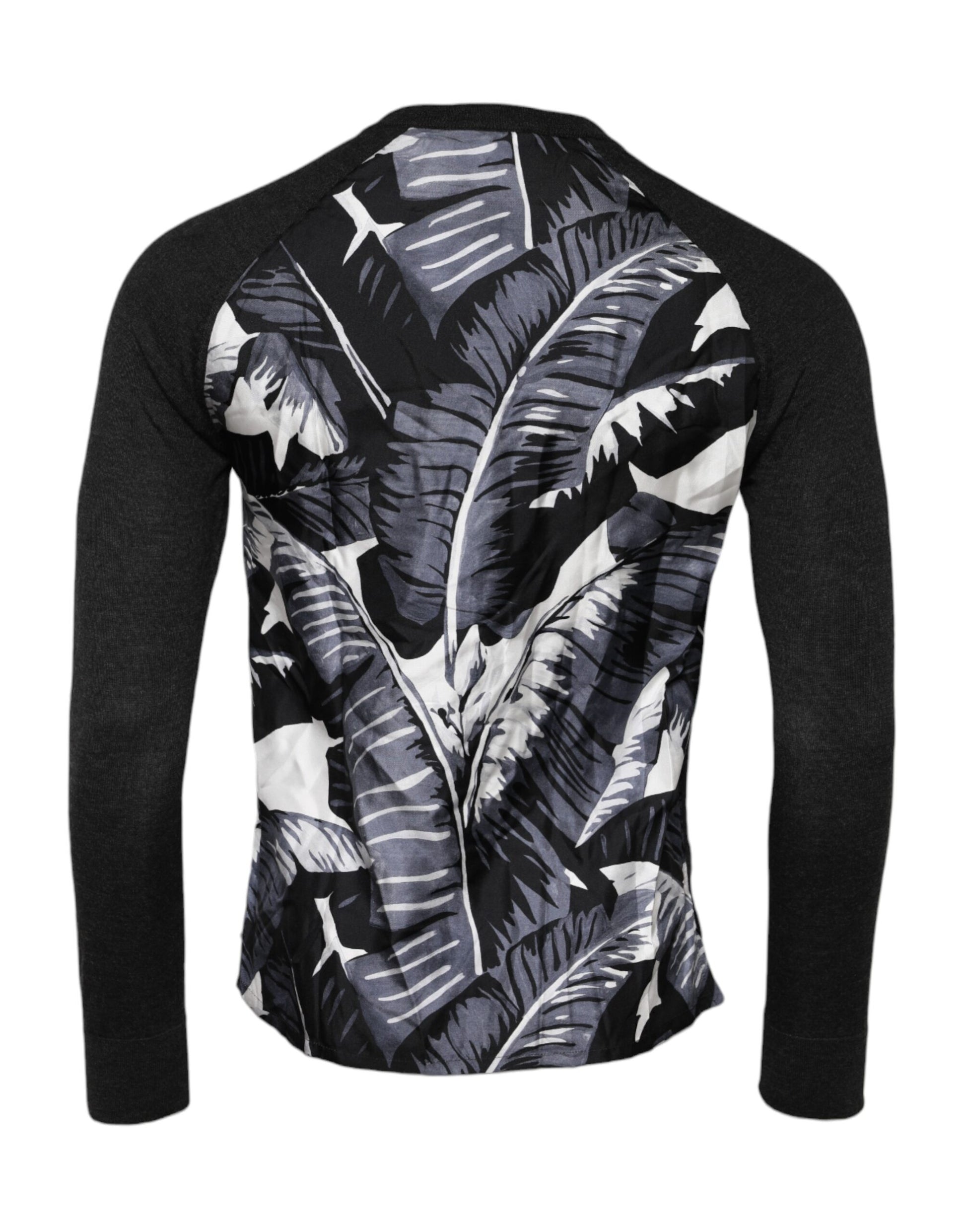 Dolce & Gabbana Black Printed Knitted Men Pullover Sweater