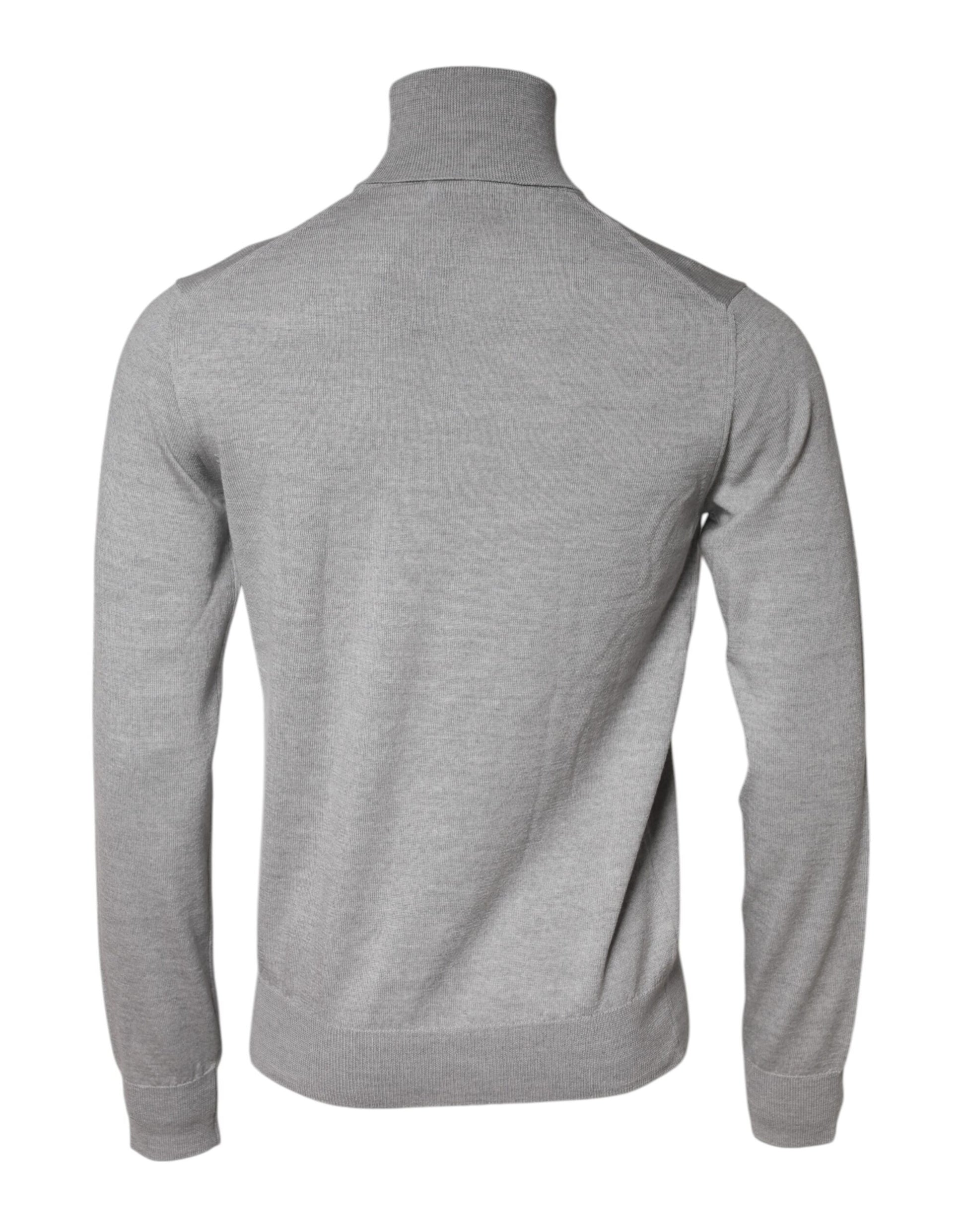 Dolce & Gabbana Gray Wool Knitted Men Pullover Sweater