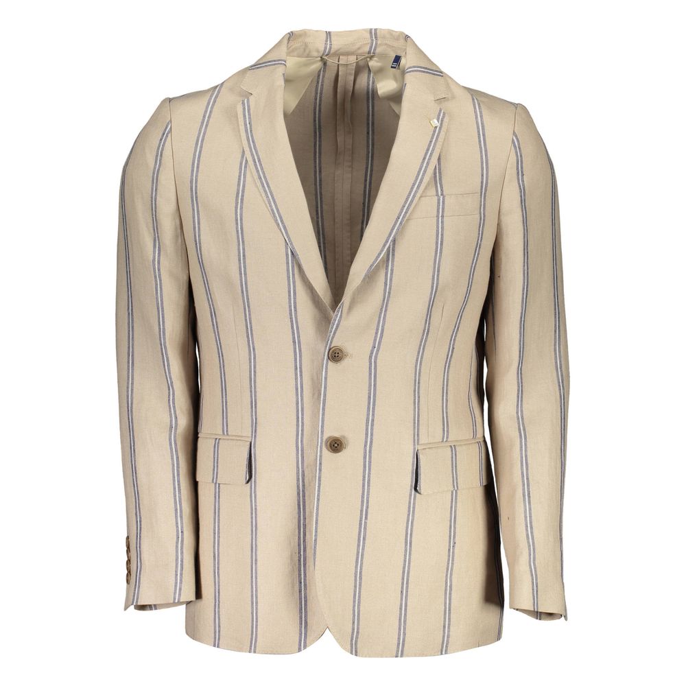 Gant Beige Linen Men Jacket