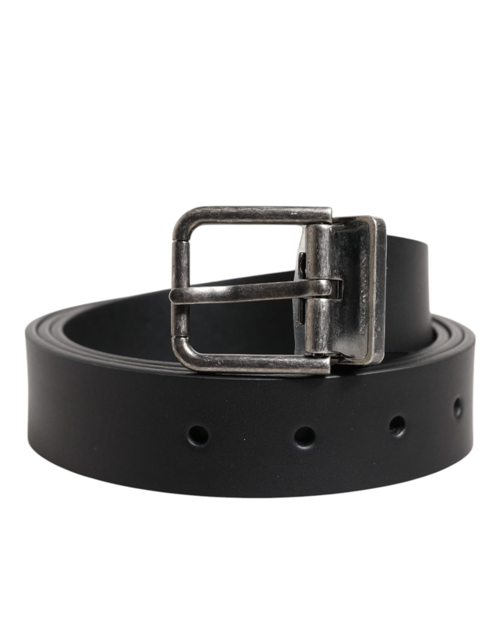 Dolce & Gabbana Black Classic Leather Metal Buckle Belt - Qutton