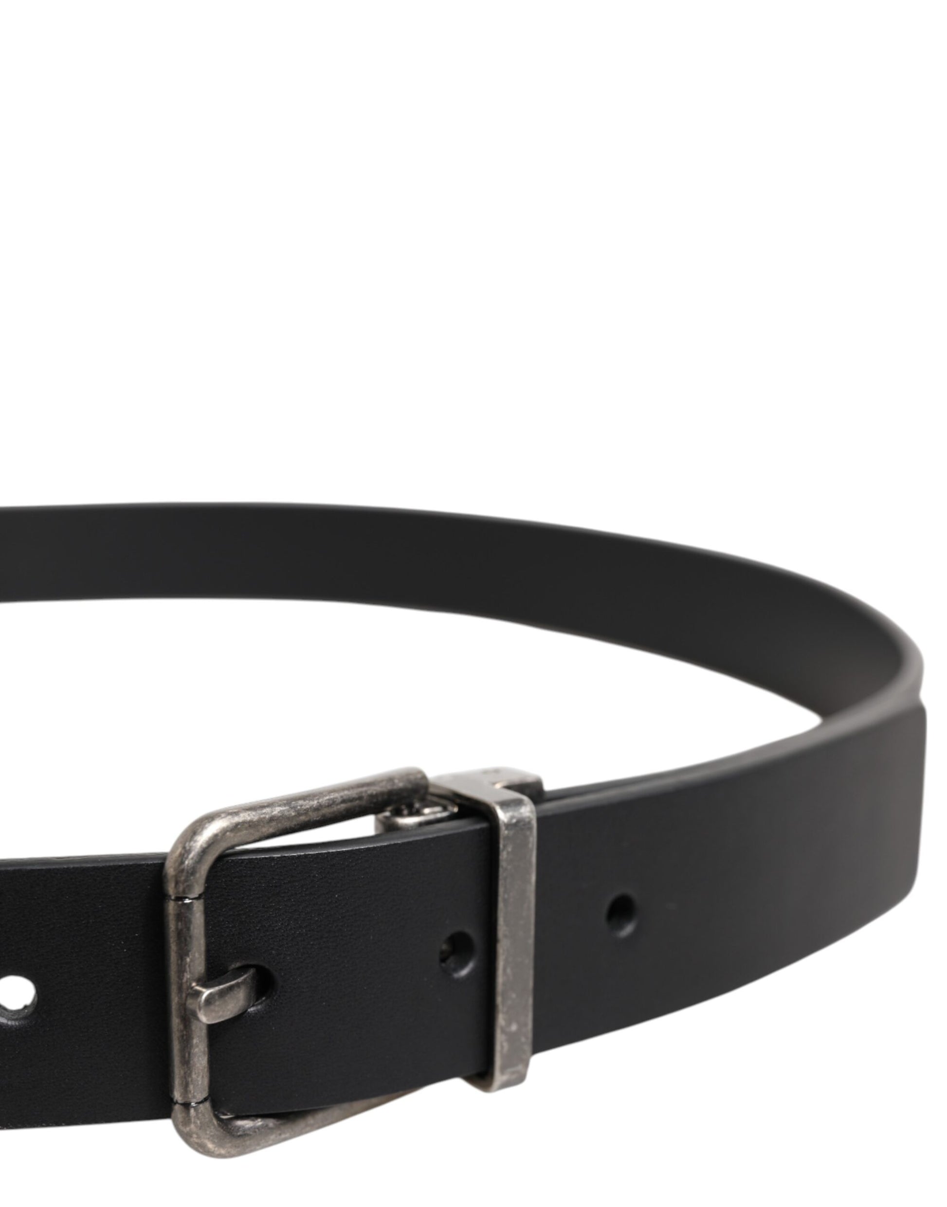 Dolce & Gabbana Black Classic Leather Metal Buckle Belt - Qutton