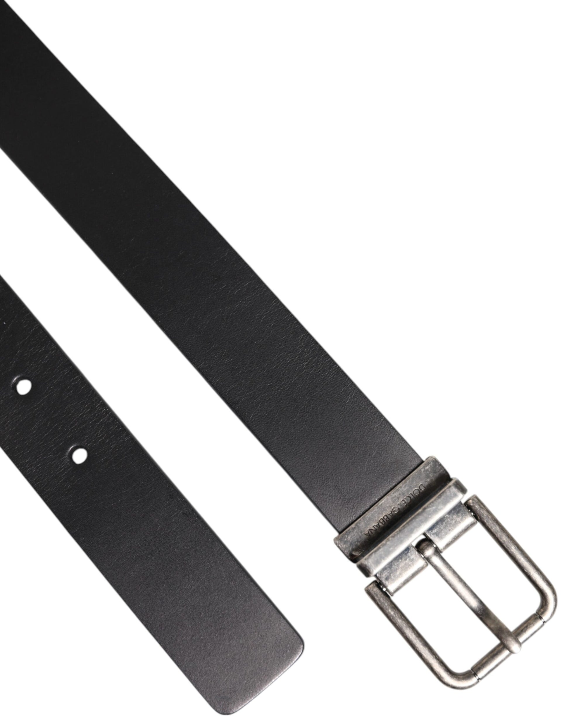 Dolce & Gabbana Black Classic Leather Metal Buckle Belt - Qutton