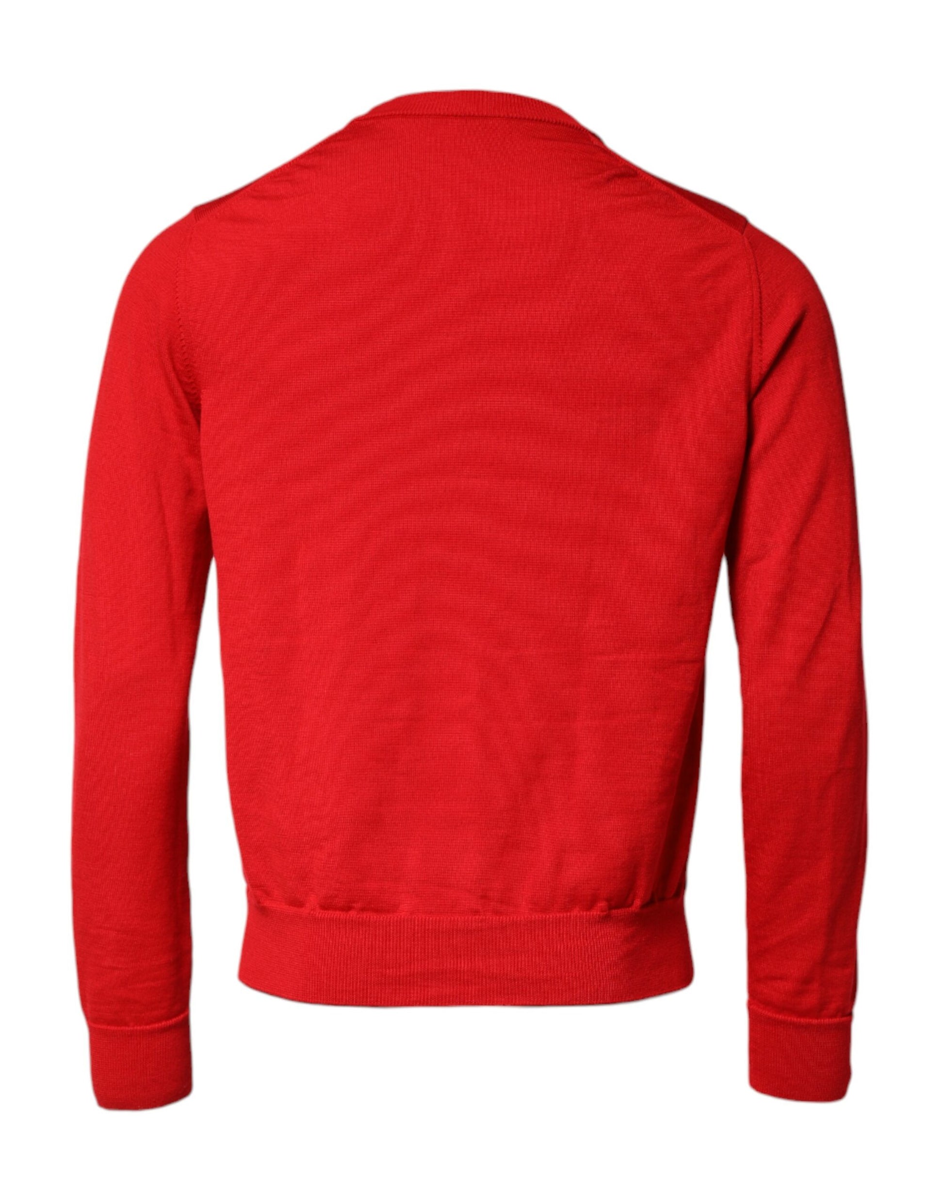 Dolce & Gabbana Red Eye Print Crew Neck Men Pullover Sweater