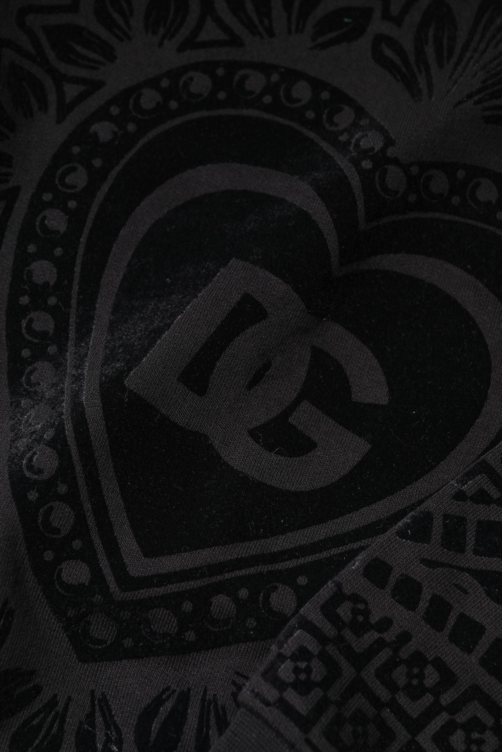 Dolce & Gabbana Black Printed Crew Neck Sweatshirt Sweater