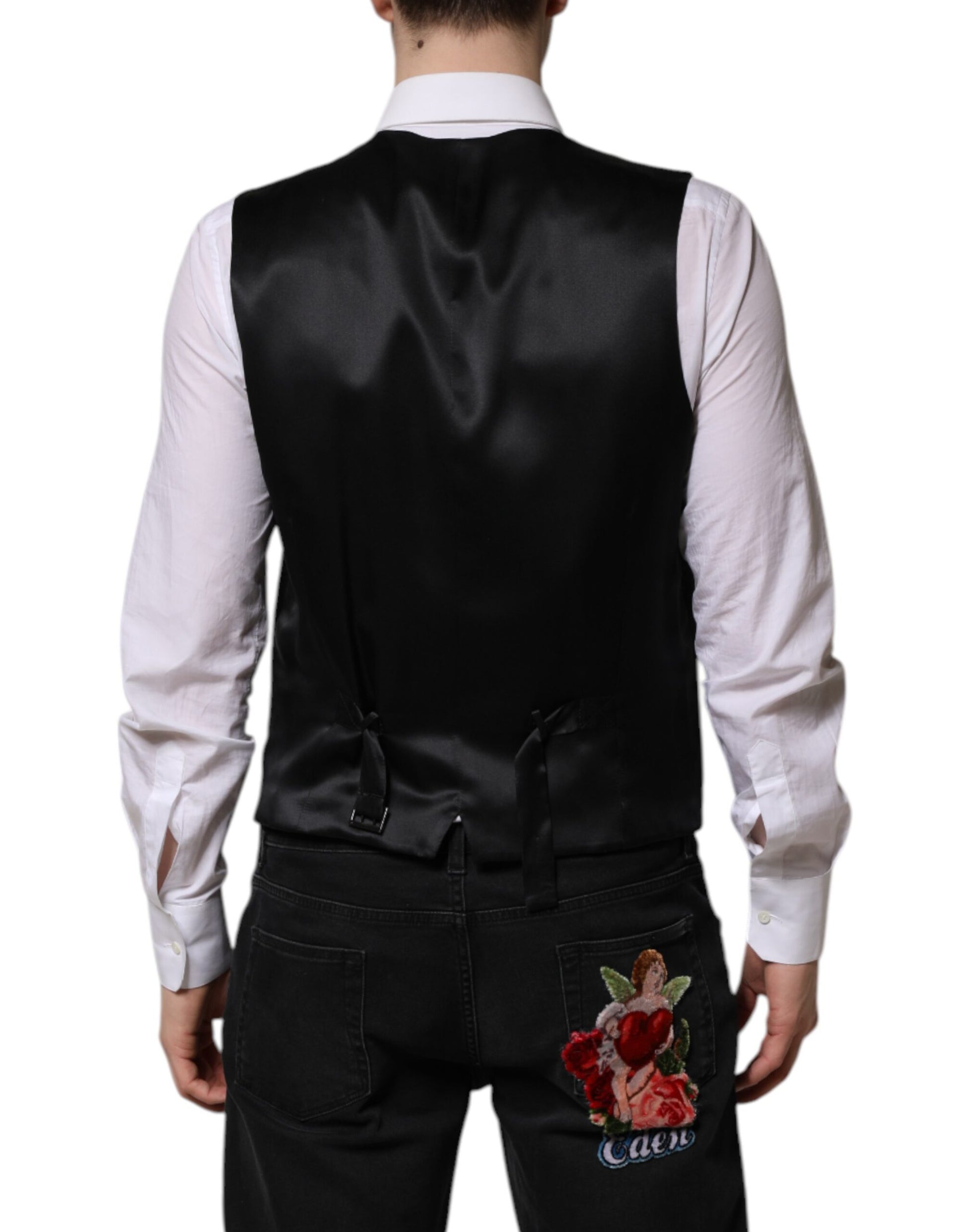Dolce & Gabbana Dark Brown Dress Formal Men Waistcoat Vest