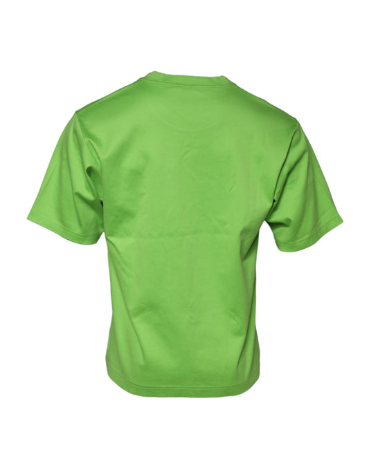 Dolce & Gabbana Green Graphic Printed Round Neck T-shirt