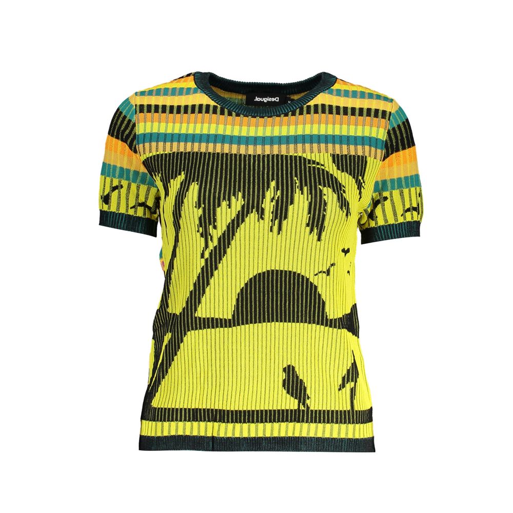 Desigual Giallo Viscosa Women's Sweater