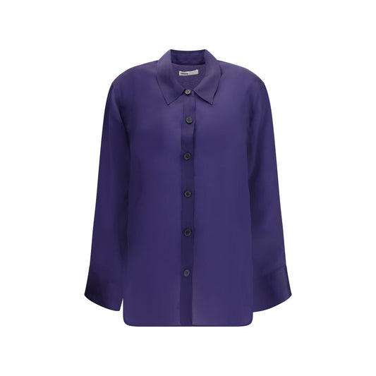 Khaite Purple Silk Dress Shirt