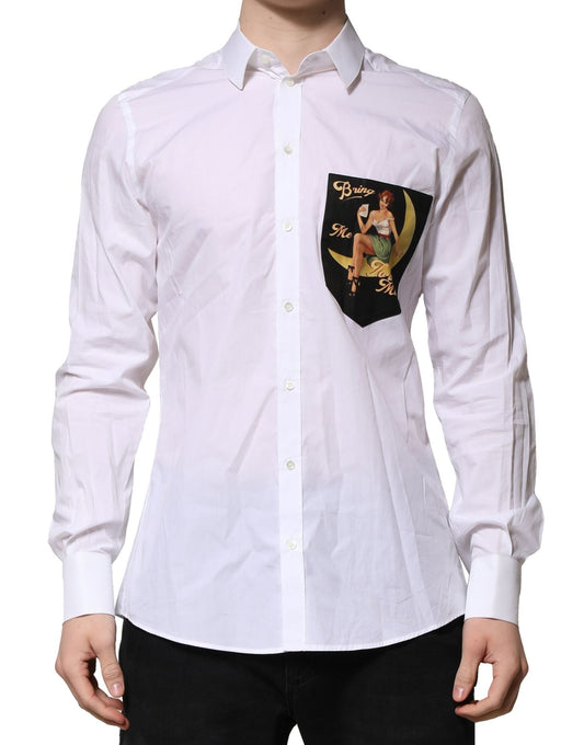 Dolce & Gabbana White MARTINI Long Sleeves Men Formal Shirt