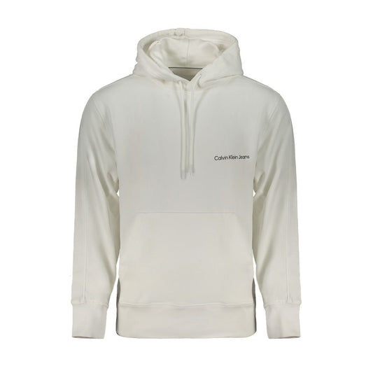 Calvin Klein White Cotton Men Sweater with Hood
