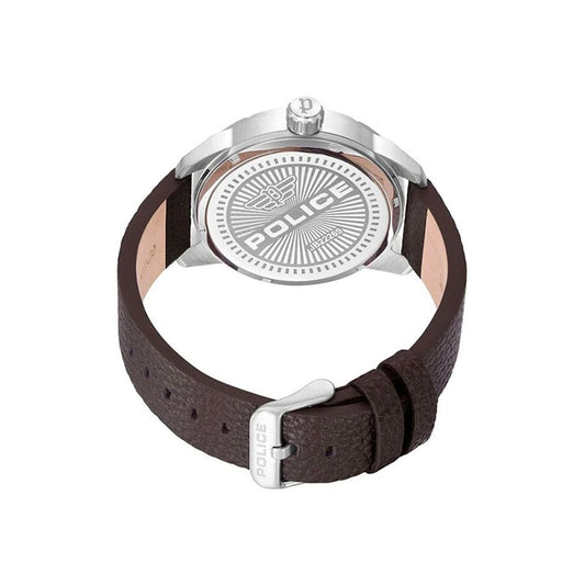 Police Brown Leather Dress Watch