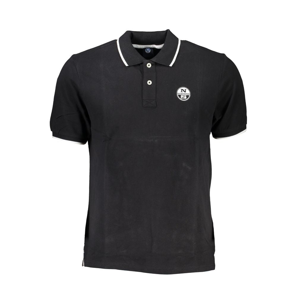 North Sails Black Cotton Men Polo