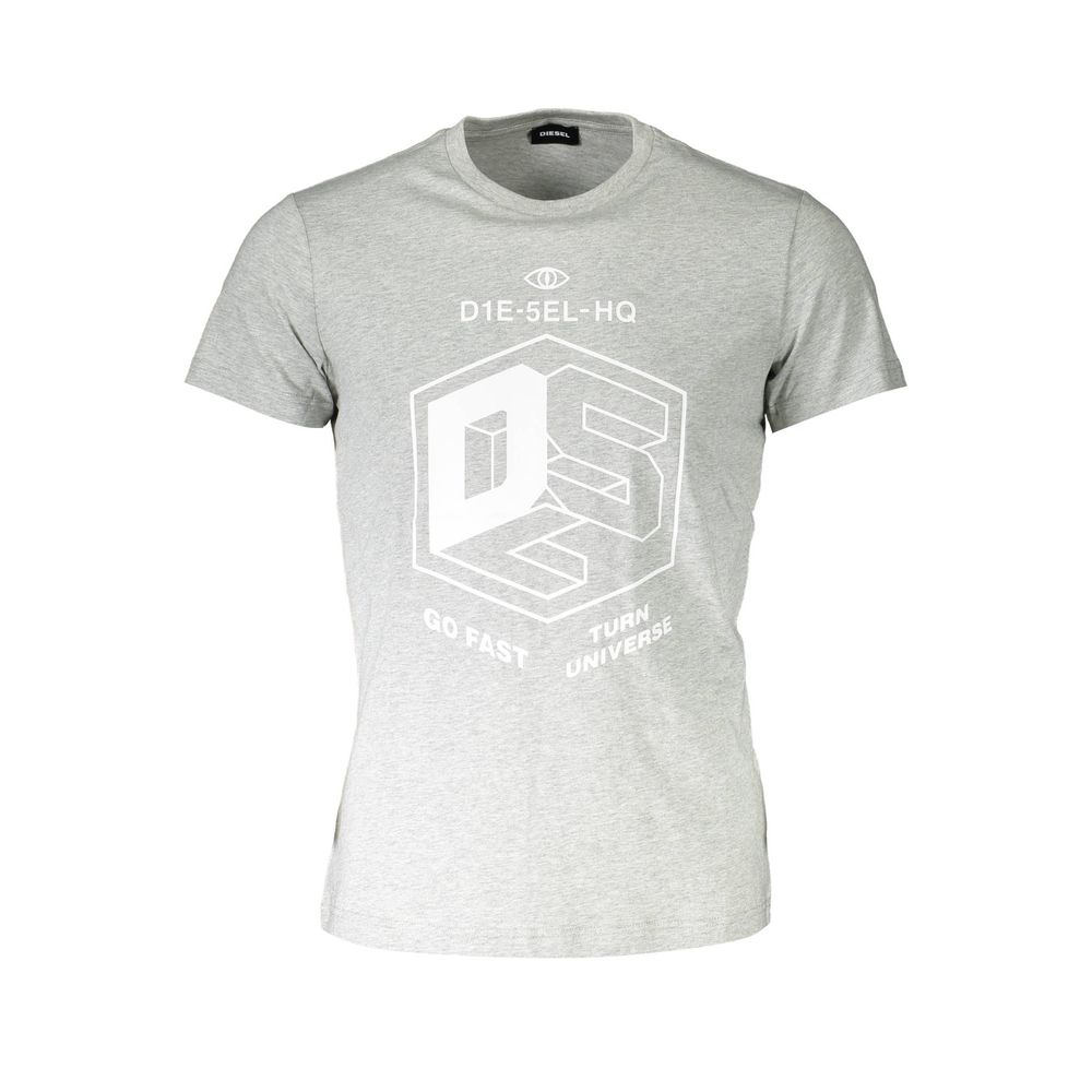 Diesel Grigio Cotton Men T-Shirt