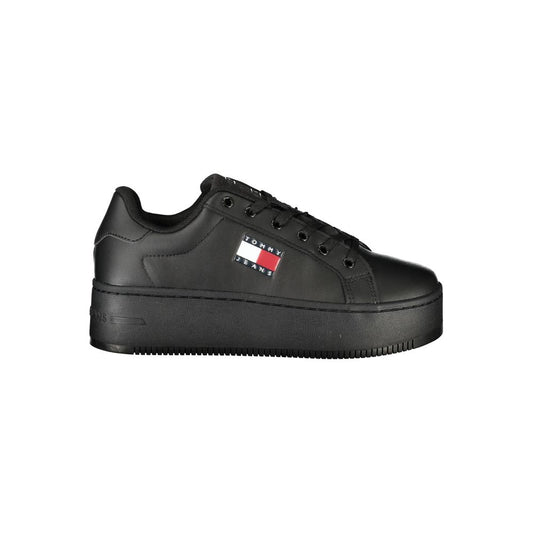 Tommy Hilfiger Black Polyurethane Women's Sneaker