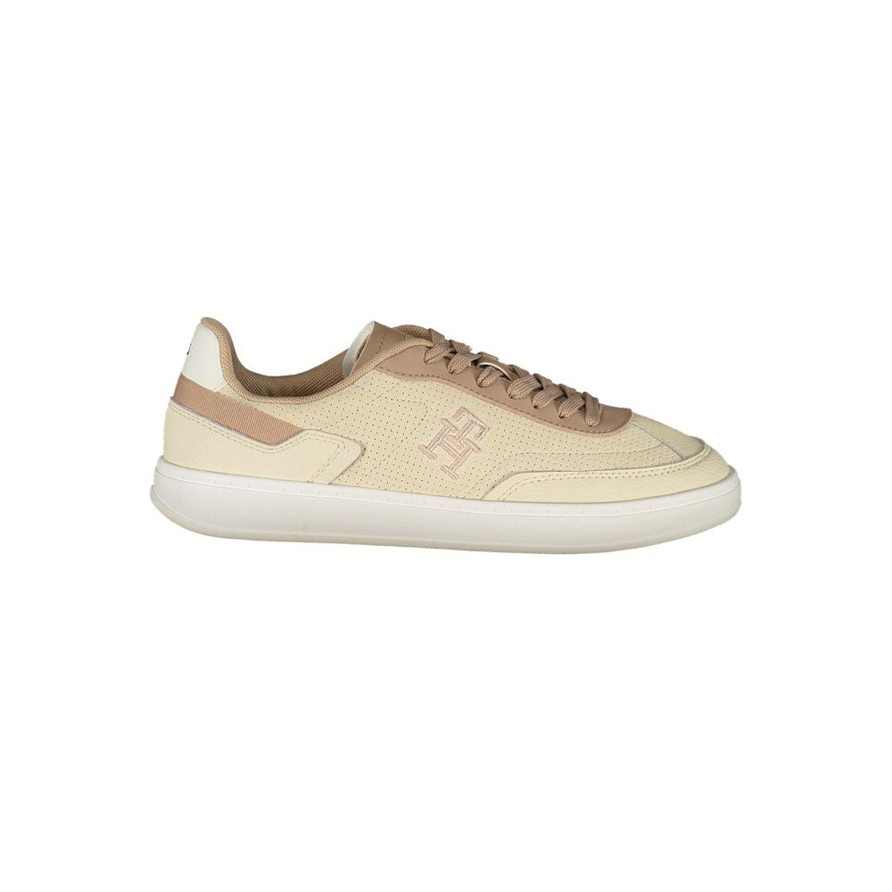 Tommy Hilfiger Beige Leather Women Sneaker
