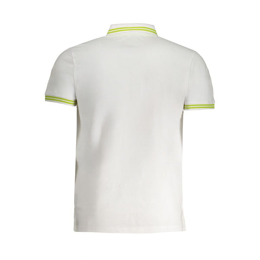 Cavalli Class White Cotton Men Polo Shirt