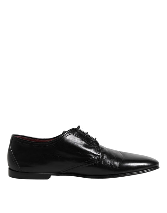 Dolce & Gabbana Black Leather Lace Up Derby Dress Formal Shoes