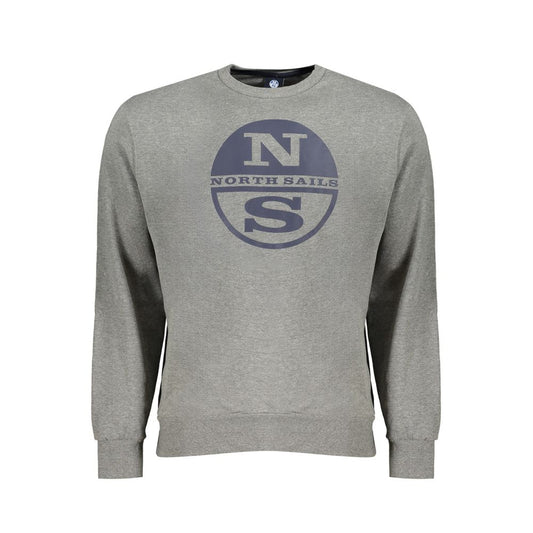 North Sails Gray Cotton Men Sweater