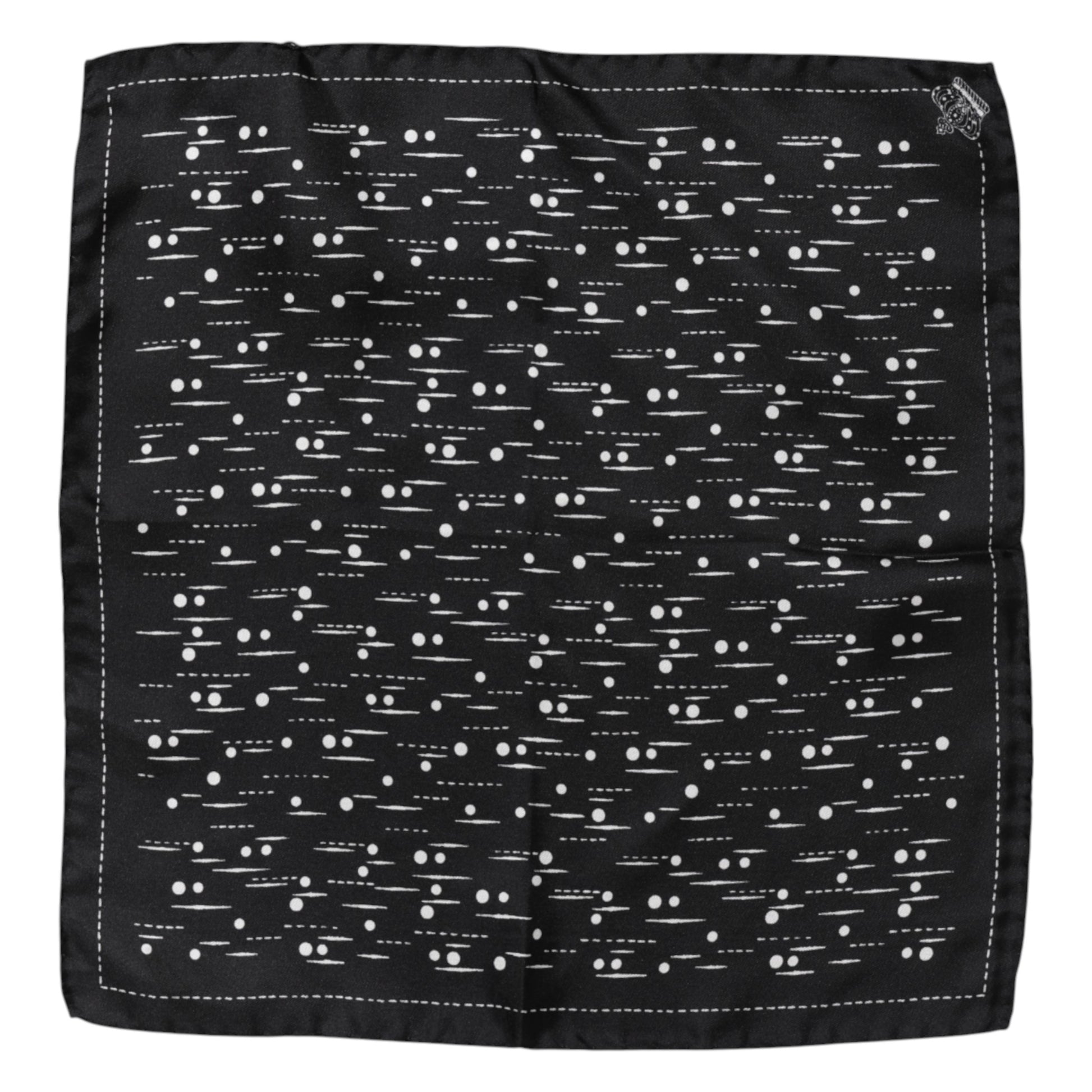 Dolce & Gabbana Black White Printed Square Men Foulard Scarf