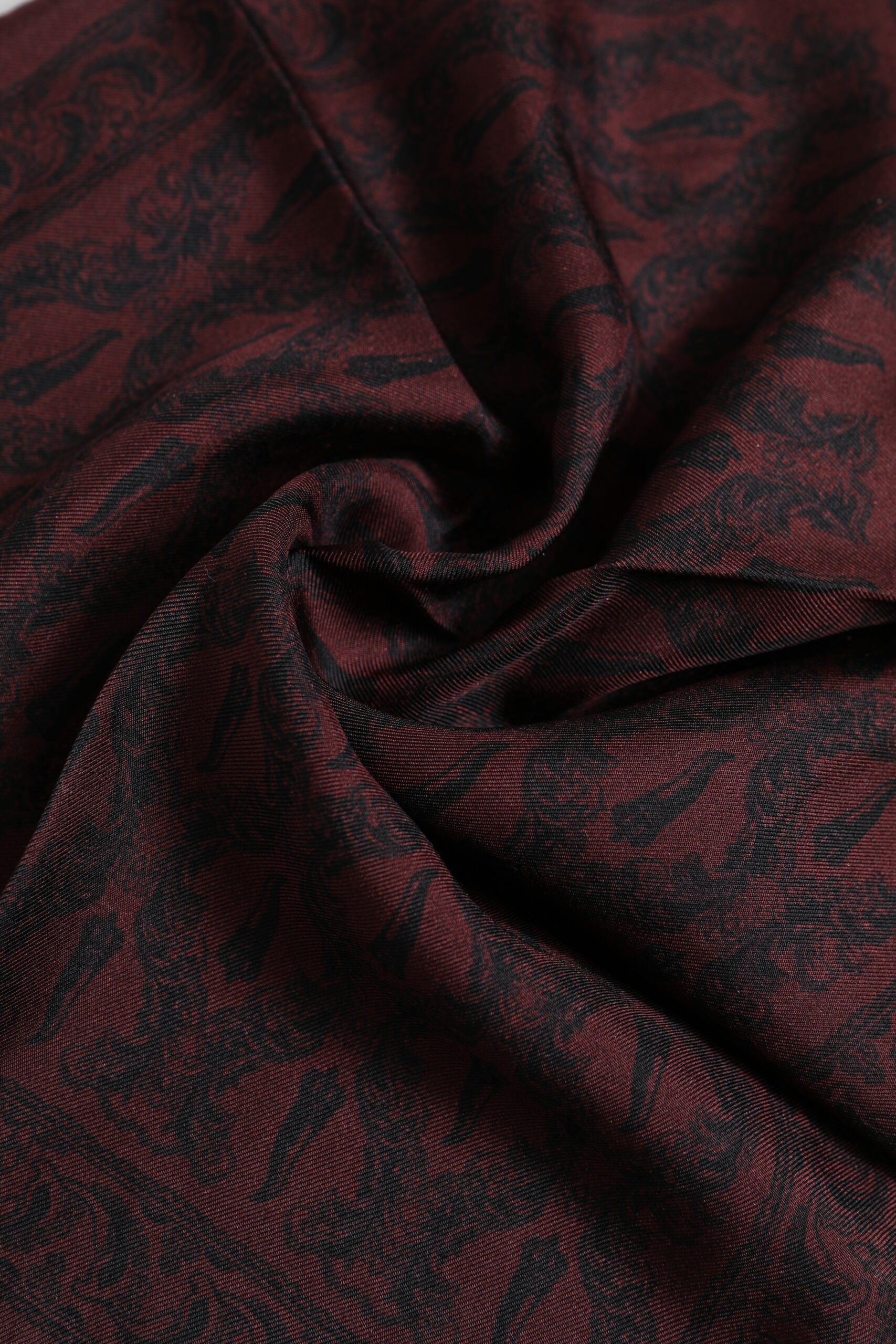 Dolce & Gabbana Maroon Black Printed Square Men Foulard Scarf