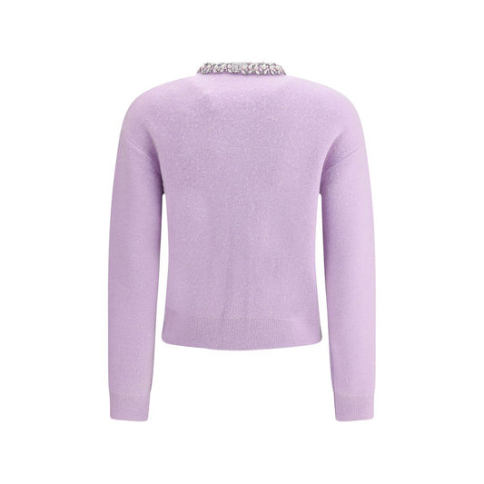 Self-Portrait Purple Viscose Cardigan