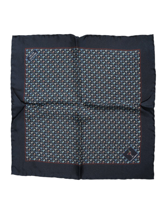 Dolce & Gabbana Blue Cocktail Silk Square Foulard Scarf