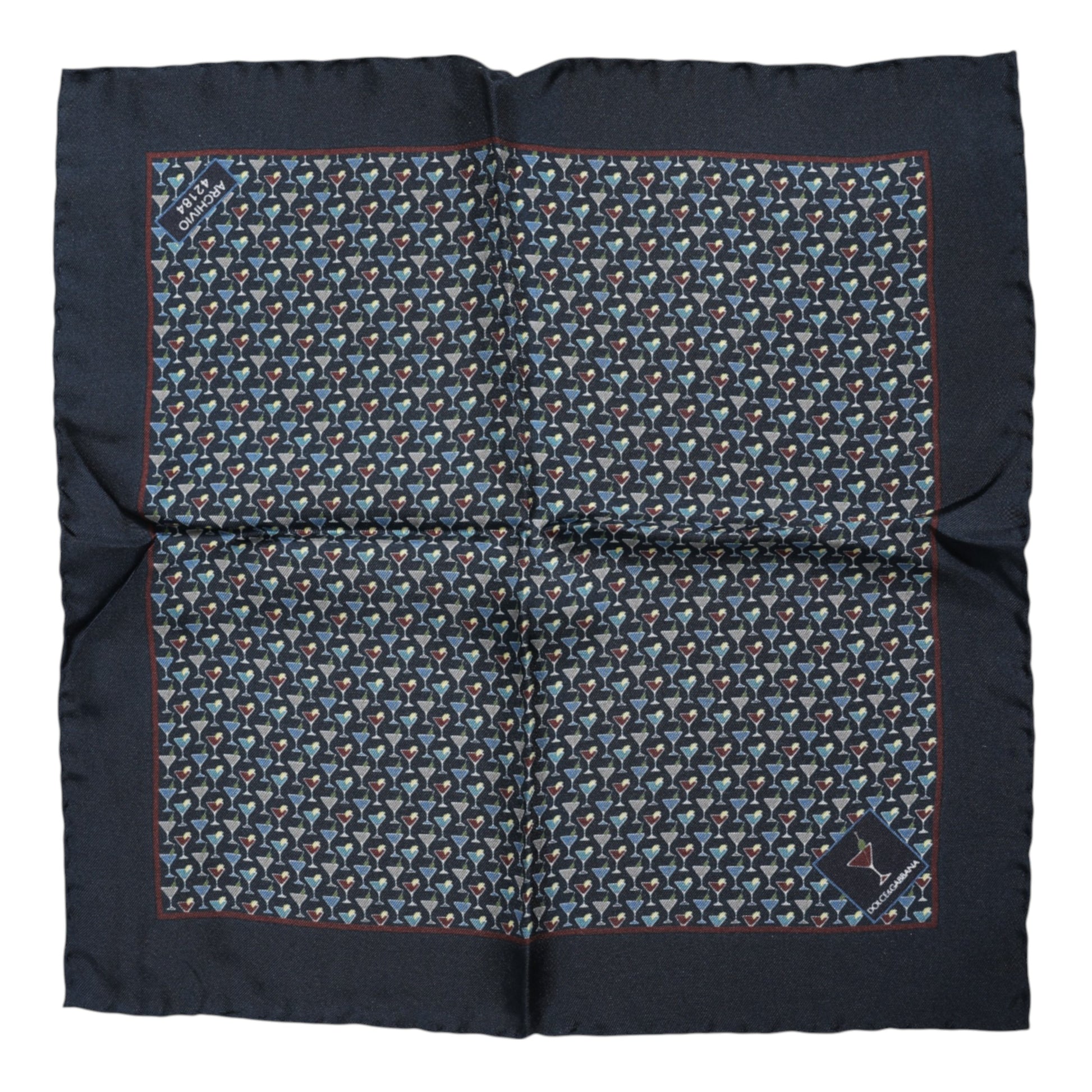 Dolce & Gabbana Blue Cocktail Silk Square Foulard Scarf