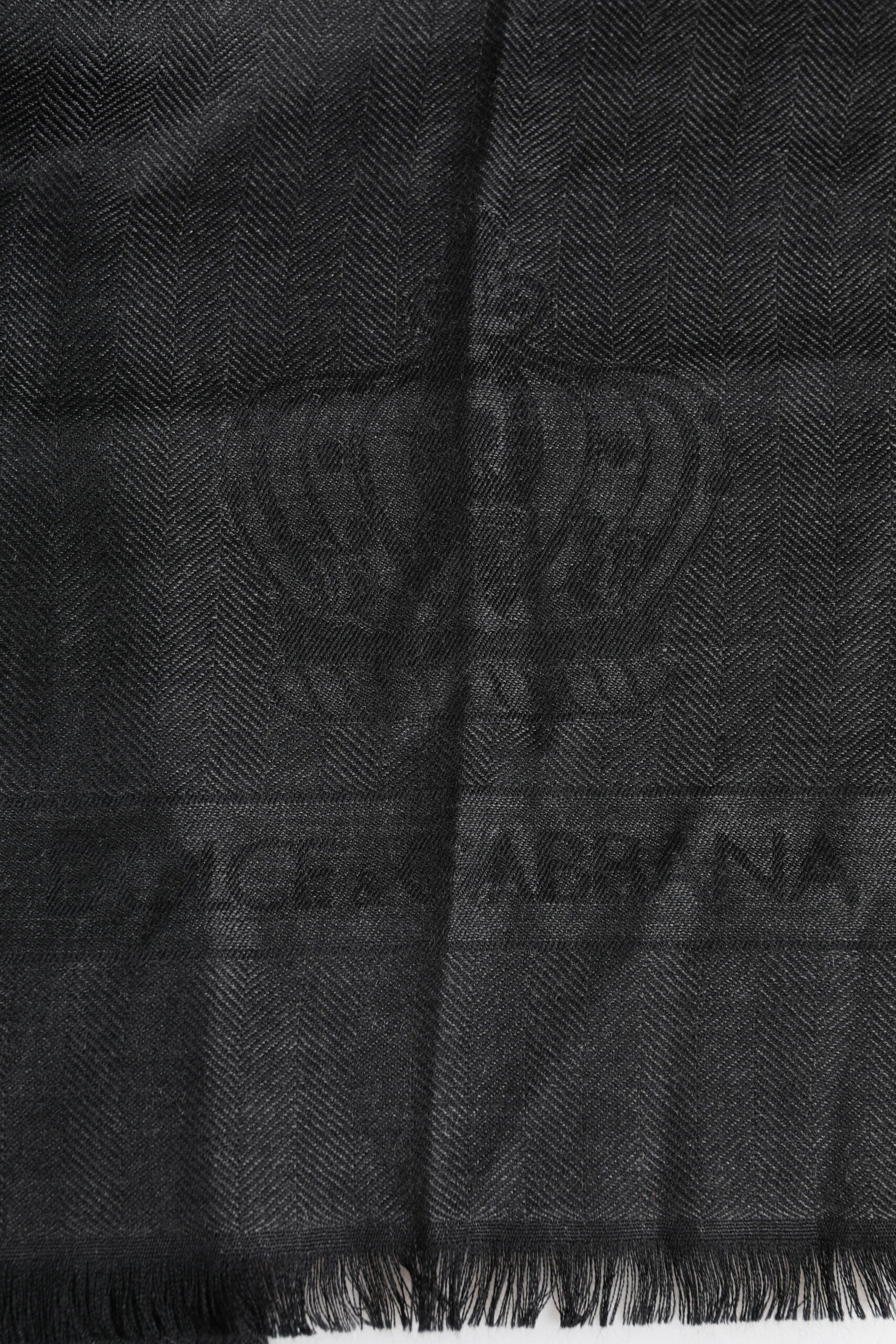 Dolce & Gabbana Dark Gray Cashmere Fringes Neck Warmer Scarf