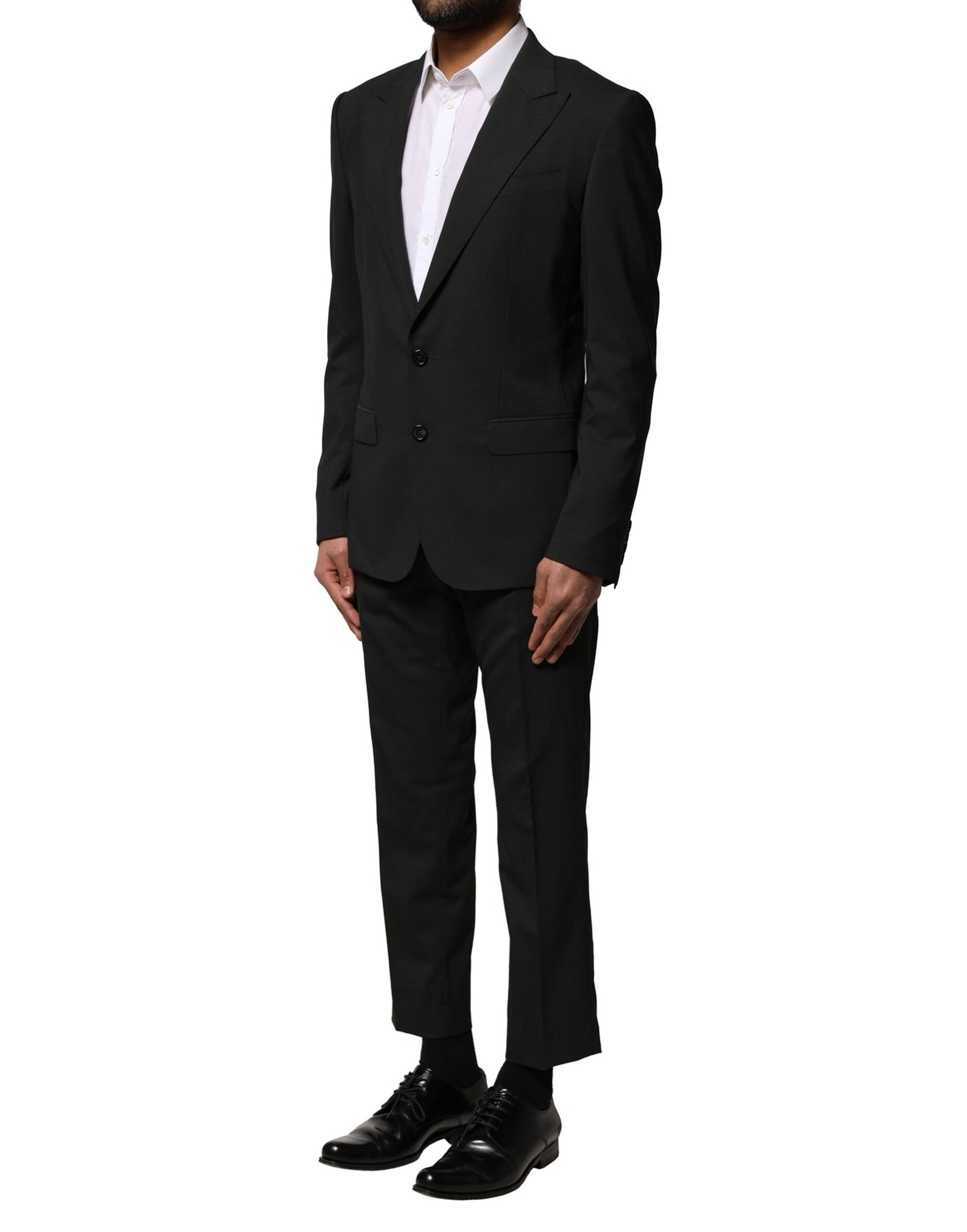 Dolce & Gabbana Black Wool 2 Piece Single Breasted Suit